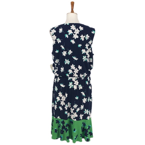 Eliza J Navy & Green Floral Print Dress, Size 14 - Picture 4 of 8